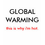 GLOBAL WARMING, this is why i'm hot. t-shirts