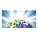 Global Worldwide Network of People photo cards