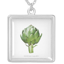 Globe Artichoke on White Background Cut Out Pendants