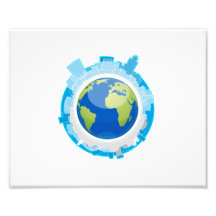 globe design city around it ecology graphic.png photo art