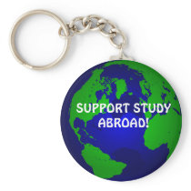 globe, SUPPORT STUDY ABROAD! Keychain
