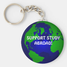 globe, SUPPORT STUDY ABROAD! Keychain