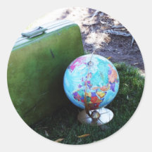 Globe Trotter Round Sticker