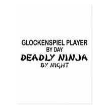 Glockenspiel Deadly Ninja by Night Postcard
