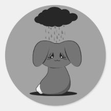 Gloomy Bunny Round Stickers