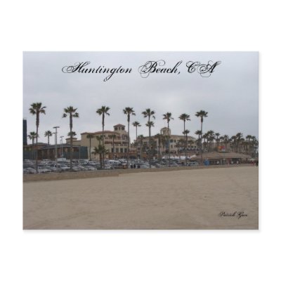 Gloomy day at Huntington Beach Postcard by GmanSayo