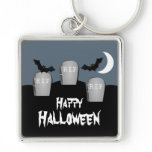 Gloomy Graveyard Halloween Premium Keychain