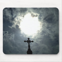 Glorious Gothic cross with sun break mousepad