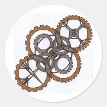 Glory of Gears Round Stickers