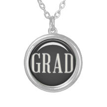 GLOSSY CIRCLE BUTTON GRAD GRADUATE GRADUATION SCHO PERSONALIZED NECKLACE