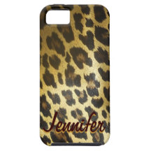 Glossy Leopard Fur iPhone4 Case with Name