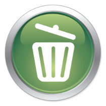 Glossy trash icon symbol