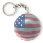 Glossy USA Flag Keychain