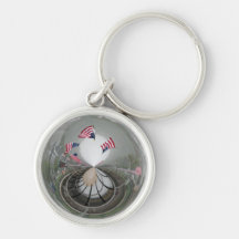 Gloucester Flags Circle Keychain