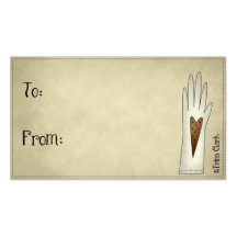 Glove with Heart Country Primitive Design Gift Tag Business Card Templates