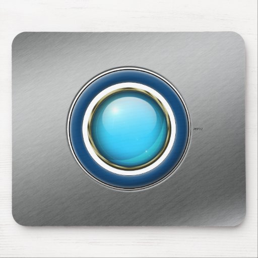 Glowing Blue Orb Mousepads