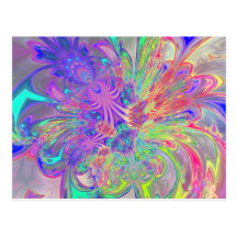 Glowing Burst of Colour Postcards