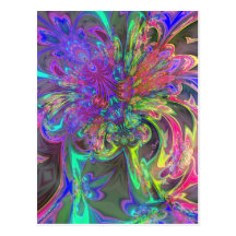 Glowing Burst of Colour – Teal & Violet Deva Postcards