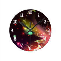 Glowing Flowers & Flourishes: Wall Clock wall clocks