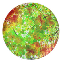 Glowing Garden Art Photo Plastic Picnic Wall Decor Dinner Plates