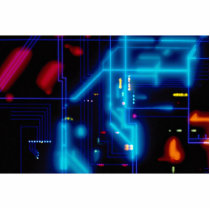 Glowing graphic circuit board photo cutout