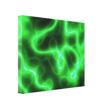 Glowing Green Abstract Electricity Canvas Prints