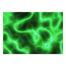 Glowing Green Abstract Electricity Personalized Announcement
