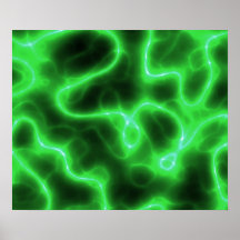 Glowing Green Abstract Electricity Print