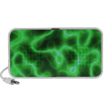 Glowing Green Abstract Electricity Portable Speaker