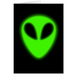 Glowing Green Alien Card