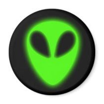 Glowing Green Alien Magnet