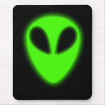 Glowing Green Alien Mousepad