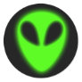 Glowing Green Alien Sticker