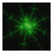 Glowing Green Fractal Explosion Photograph