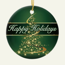 Glowing Lights Happy Holidays Ornament ornaments