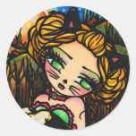 Glowing Moon Halloween Kitty Cat Girl Sticker