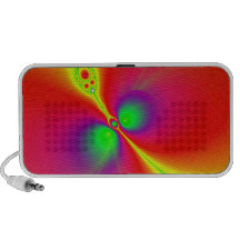 Glowing Oranges and Reds Fractal Art Notebook Speakers