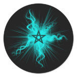 Glowing Pentagram Round Sticker