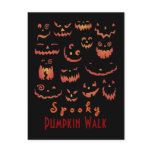 Glowing Pumpkins Postcard