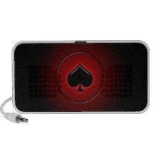 Glowing spade card suit mini speaker