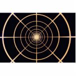 Glowing target over black background photo sculptures
