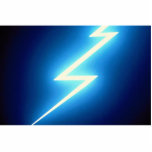 Glowing thunderbolt over black background photo sculptures