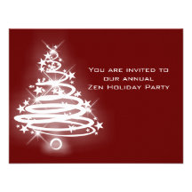 Glowing Zen Christmas Tree Custom Invite