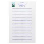 Gloxinia African Violet Lined Stationery