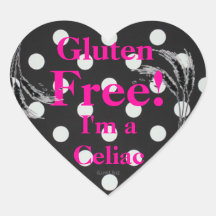 GLUTEN FREE Heart Sticker  - Celiac Disease