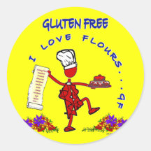 Gluten Free I Love Flours Round Sticker