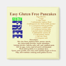 Gluten Free Pancake Recipe Refrigerator Magnet