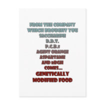 GM Foods Postcards