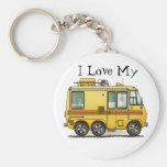 GMC Motor Home RV Keychain I Love