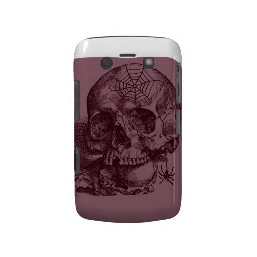 GNARLY SKULL WITH SPIDERS AND WEBS BLACKBERRY BOLD COVERS